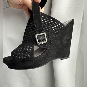 Madden Girl by Steve Madden Black Suede Wedges
